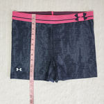 Under Armour 3" Shorts Black with pink band active wear Size L Photo 3