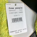 Free People NWT  Hot Tropics Neon Limelight V-Neck Sweater Oversized Lime Green L Photo 13