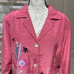 Alex Kim Vintage Blazer Jacket Floral 3D Art Sz 1X Pink Photo 4