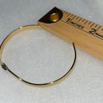 Avon gold tone V shaped cuff bracelet with faux ruby or garnet. Large Photo 5