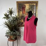 Susan Lawrence  Women’s Sleeveless Cowl Neck Blouse XL Hot Pink Stretch Pullover Photo 4