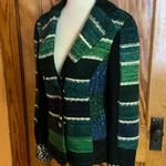 VTG Y2K Unique Emma G bright striped sweater blazer coatigan Green Size M Photo 7