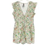 Anthropologie  Peregrine Romper Floral Flutter Sleeve Romantic Size XS Coquette Photo 3