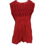 Free People  EYELET GARDEN DAY CORAL EMBROIDERED SLEEVELESS MINI DRESS 4 Photo 5