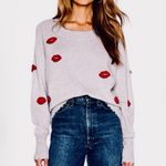 27 Miles Malibu "Kisses" Distressed Trim Cashmere Sweater Sz Small🧡 Gray Photo 0