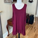 Honeyme Red Wine Knit Open Shoulder Shift Dress Photo 3