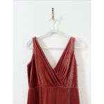 Jenny Yoo  Collection Rust Orange V Neck Velvet Bridesmaid Dress US 14 Photo 6