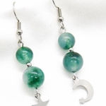 Jade Stone Earrings Green Photo 0