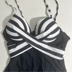Chic Black and White Striped Swimsuit small Photo 3