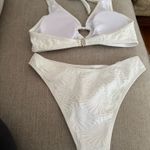 Zaful Chic cream bikini with heart accents. Halter top and matching bottoms. Perfect for beach days. Photo 6