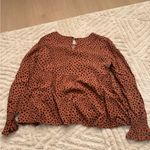 Popsugar  Brown Polka Dot Blouse Photo 2