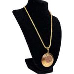 Gold Plated Coin Pendant Necklace Textured Twist Medallion Chain 13.5” JTV Photo 1