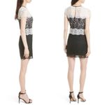 Milly • Gabrielle Dress color block lace two tone sheath black white cocktail Photo 10