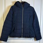 Hollister Y2K  Navy Blue Sherpa Lined Puffy Winter Hooded Jacket Coat Medium EUC Photo 0