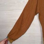 BKE  Women's Size Medium Brown Tan Waffle Knit Crew Neck Pullover Sweater Photo 3