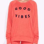 Sundry ‎ Good Vibes Basic Crew Neck Pullover Sweatshirt Color Poppy - Size Small Photo 0