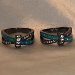 2 Piece Friendship Ring Set Blue Photo 1