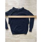 Lululemon  Sweater Sz 4 Merino Wool Chunky Cable Knit‎ Pullover Side Slits Black Photo 2