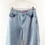 Edikted  Low Rise Wide Leg Baggy Cotton Jeans Light Wash Blue Medium Photo 3