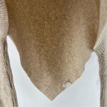 Ribbed Turtleneck‎ Dolman Long Sleeve Triangle Hem Poncho Sweater Tan Size L Photo 6