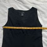 EXPRESS  black silk midi dress bias cut skirt and v neck babydoll styling Size 12 Photo 4