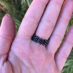 Free People Artisan beaded black flower ring Can fit side 7-8 because it’s stretchy Photo 3