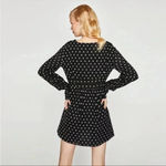 ZARA  Black And White Eyelet Dress Sz M Photo 1