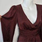ARITZIA WILFRED Mini Dress Womens Size 0 Drop Waist Satin Fairy Coquette Holiday Brown Photo 1