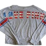 PINK - Victoria's Secret PiNK Victoria’s Secret Bling Sequin American Flag Patriotic Long Sleeve Shirt Photo 1