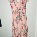 Monique Lhuillier  Pink Floral Crepe Short Sleeve Floral Gwen Gown Size 6 Photo 8