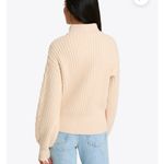 Draper James  Quarter Gold Zipper Cableknit Sweater in Cream Ivory W2011 Sz M Photo 1