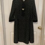 Stylish Black and White Polka Dot Midi Dress Photo 5