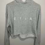 Zyia Women’s  Active Size Small‎ Gray Cropped Workout Hooded Sweatshirt Photo 0