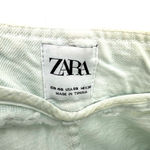 ZARA size 8 white jeans pleated top blue yellow green paint splatter detail Photo 10