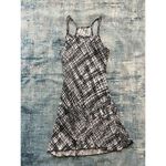 None Black White Cross Hatch Print Sun Dress XL Photo 5
