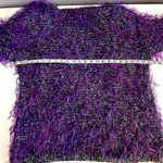 VTG handmade crochet cardigan Italian purple eyelash and metallic yarn size M Size M Photo 5