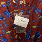 Free People  Flower Fields Mini Dress Small Burgundy Blouson Boho Bohemian NWT Photo 5