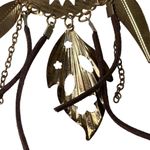 Sun Catcher Statement Necklace Boho Chic Dream Catcher Tassel Leaves Jewelry u Gold Photo 3