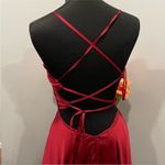 La Femme 28571 Prom Dress Satin Empire Waist Sleeveless Gown Wine Size 2 Photo 3