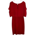 Lulus Womens Size Large Red Chiffon Sheer Overlay Party Mini Dress Holiday Photo 4