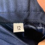 Patra vintage Elegant Navy Blue Skirt Suit with Sheer Sleeves size 12 Photo 7