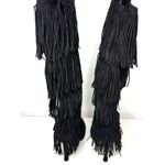 Vince Camuto New  Womens Panaryaz Studded Fringe Black Dress Tall Boots Sz 9 Photo 2