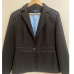 Vintage Larry Levine Pinstripe Blazer Jacket Womens 10 Brown Photo 0