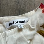 Reformation Red and Brown Sheath Dress with Bishop Sleeves for Wedding Guest Photo 1