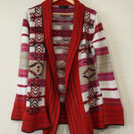 BCBG MAXAZRIA Southwestern Aztec Cardigan Sweater XL Burnt Orange Pink Photo 0