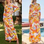 Boston Proper Sequin Cutout Neckline Ruched Maxi Dress Photo 1