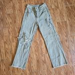 SheIn Embellished Khaki Straight Leg Jeans – Size XXS Photo 0