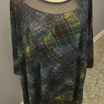 Catherine's Woman's Plaid Blouse‎ Long Sleeve Career Office Wear Top Blue Size 4X Photo 0