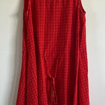 Saint Tropez West Vintage  Vibrant Red and Orange Plaid Mini Dress Photo 0