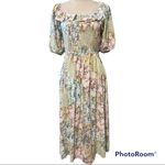 Wonderly  large dress multi patch floral print off shoulder elastic short sleeve Photo 8